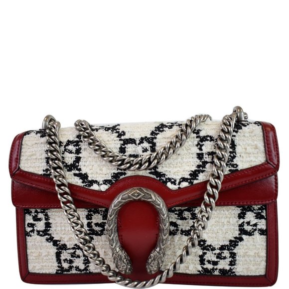 Gucci Handbags - GUCCI Dionysus GG Tweed Small Shoulder Bag Cerise